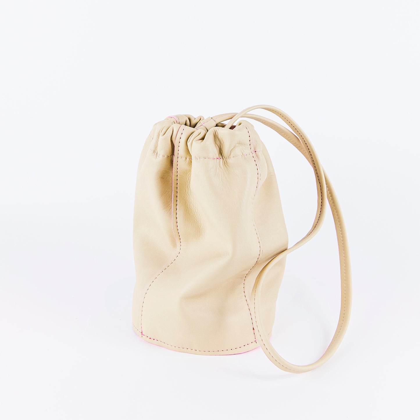 tan bucket bag, designer leather bucket bag, crossbody bucket bag
