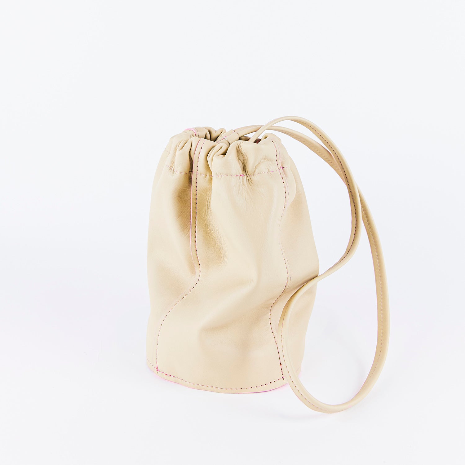 tan bucket bag, designer leather bucket bag, crossbody bucket bag