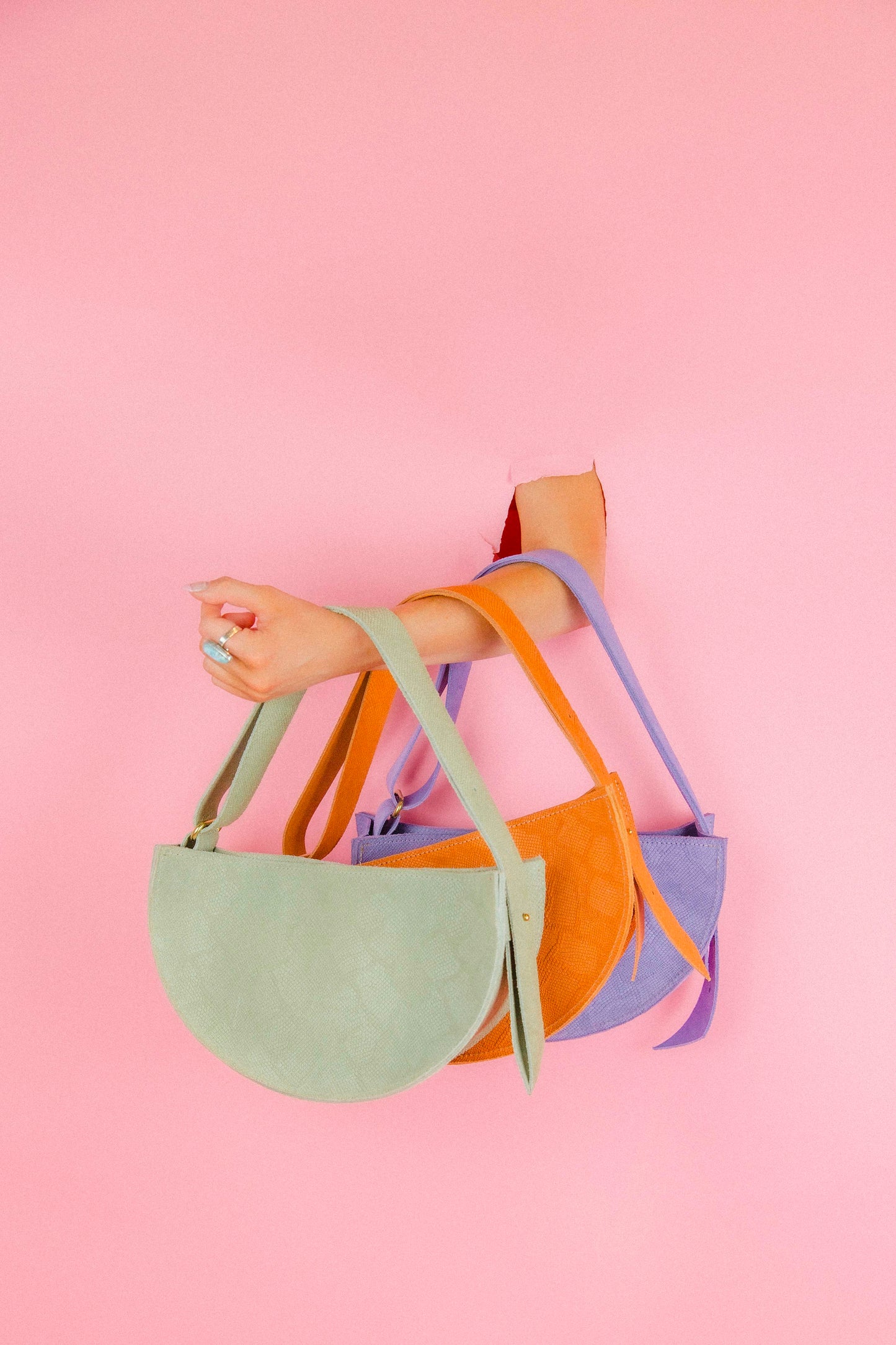 The Cleo Handbag - Mint Anaconda