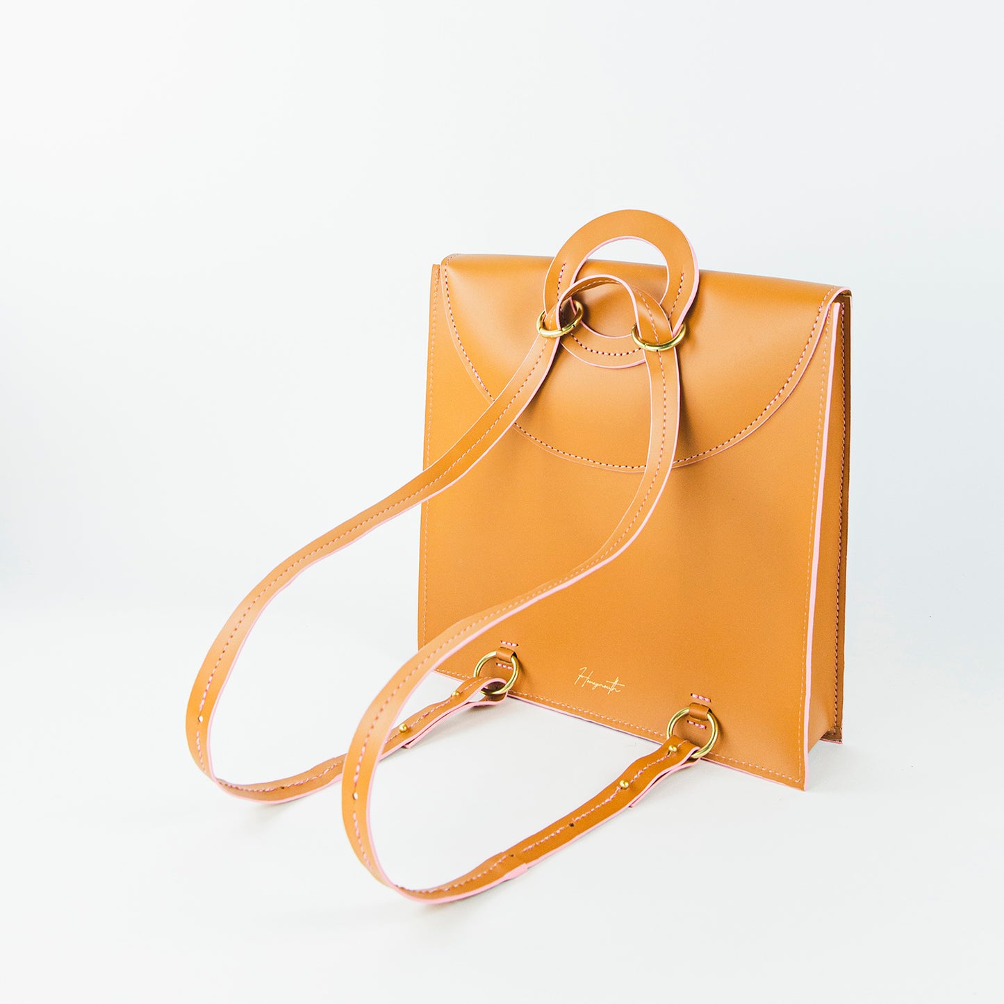 brown leather backpack, convertible leather backpack, backpack made in the USA, leather backpack made in the USA