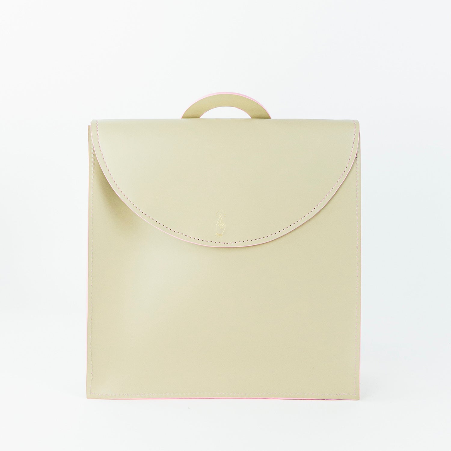 beige leather backpack, luxury leather backpack, convertible leather backpack