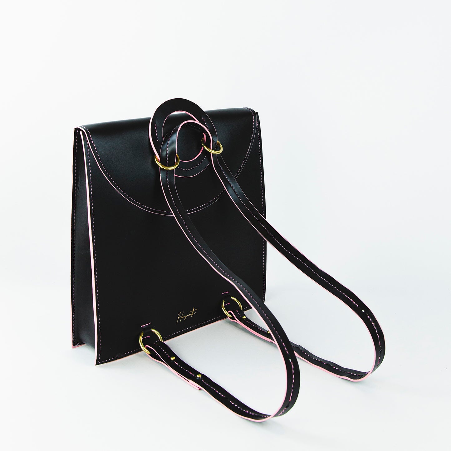 black leather backpack, convertible leather backpack, leather backpack made in the usa, luxury leather backpack