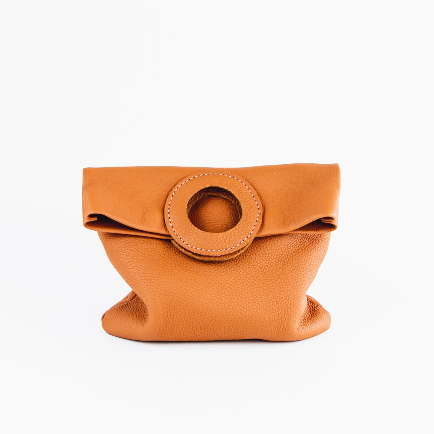 Daphne Foldover Clutch - Pebbled Caramel