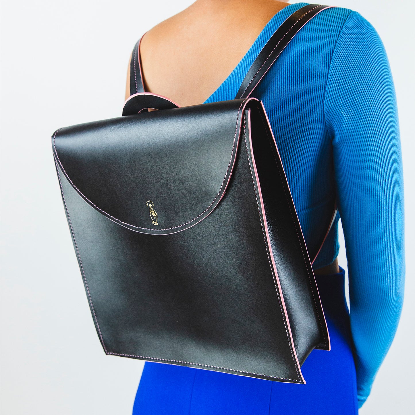 black leather backpack, convertible leather backpack, leather backpack made in the usa, luxury leather backpack