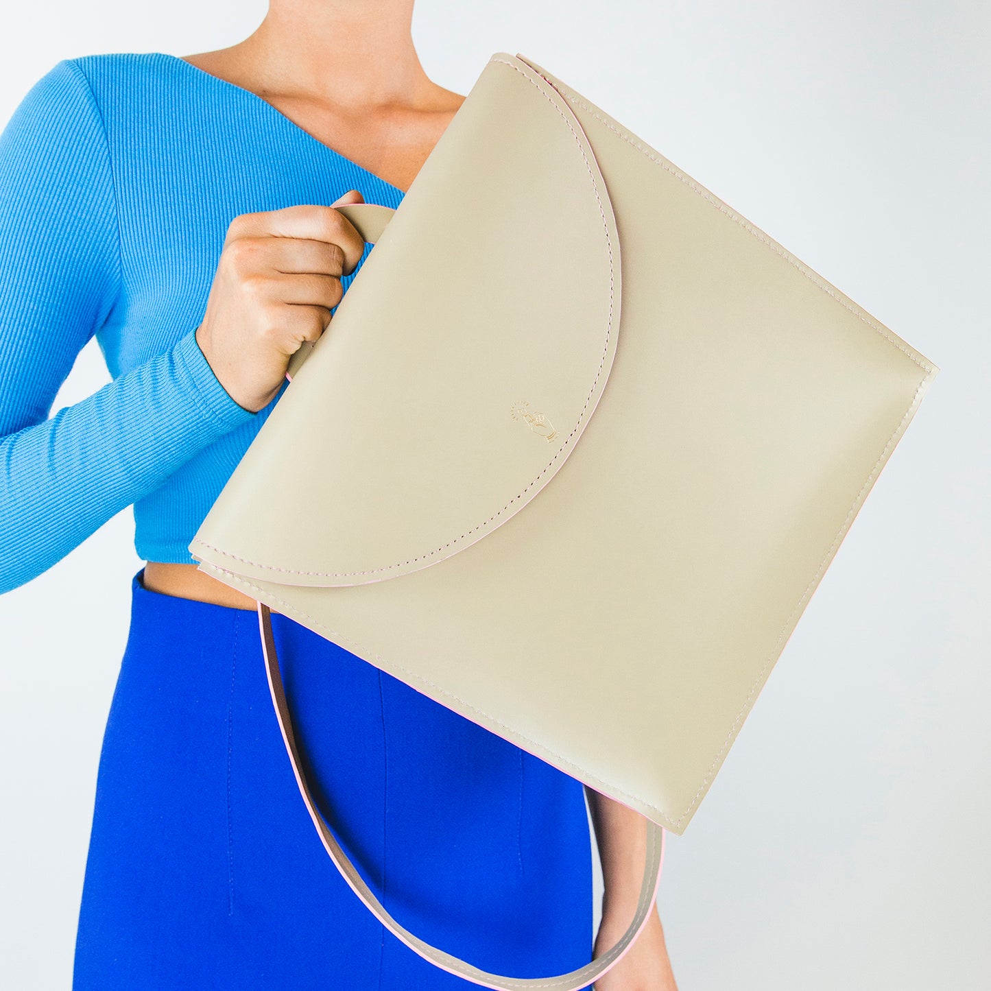beige leather backpack, luxury leather backpack, convertible leather backpack