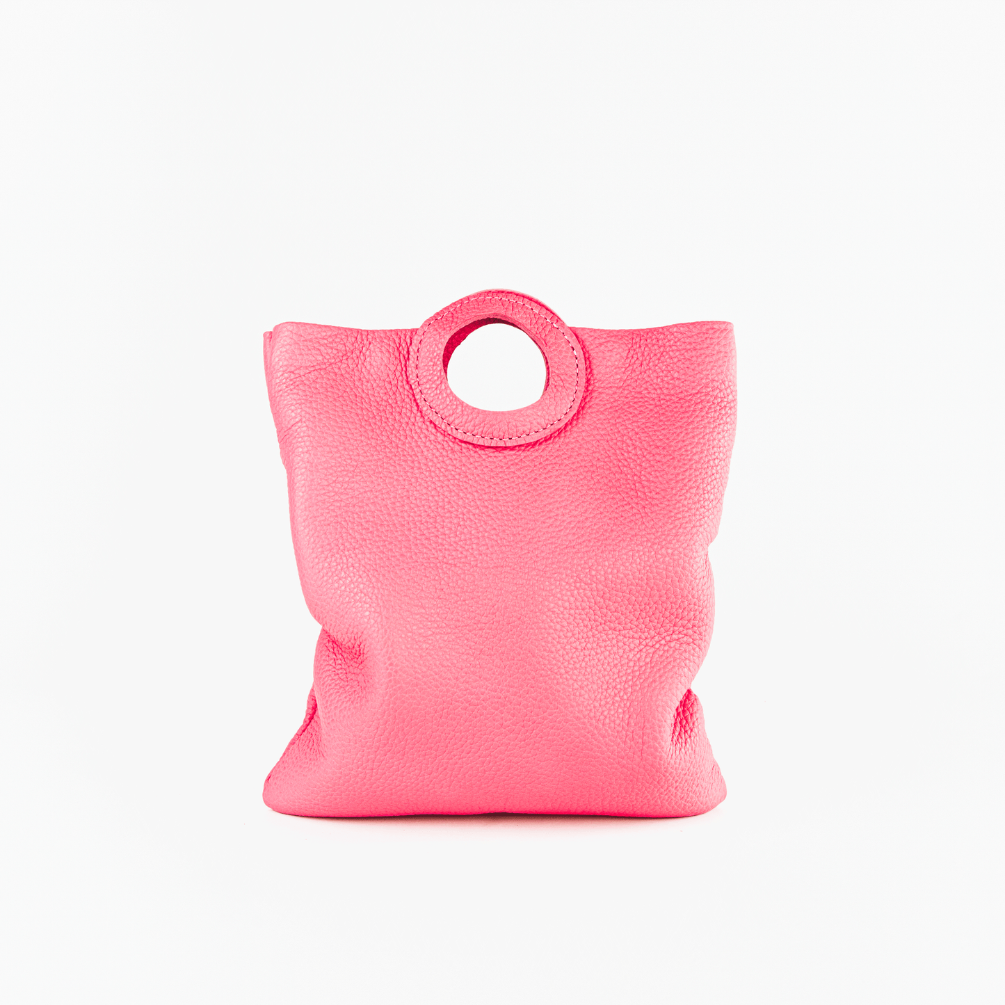 Daphne Foldover Clutch - Pebbled Bubblegum