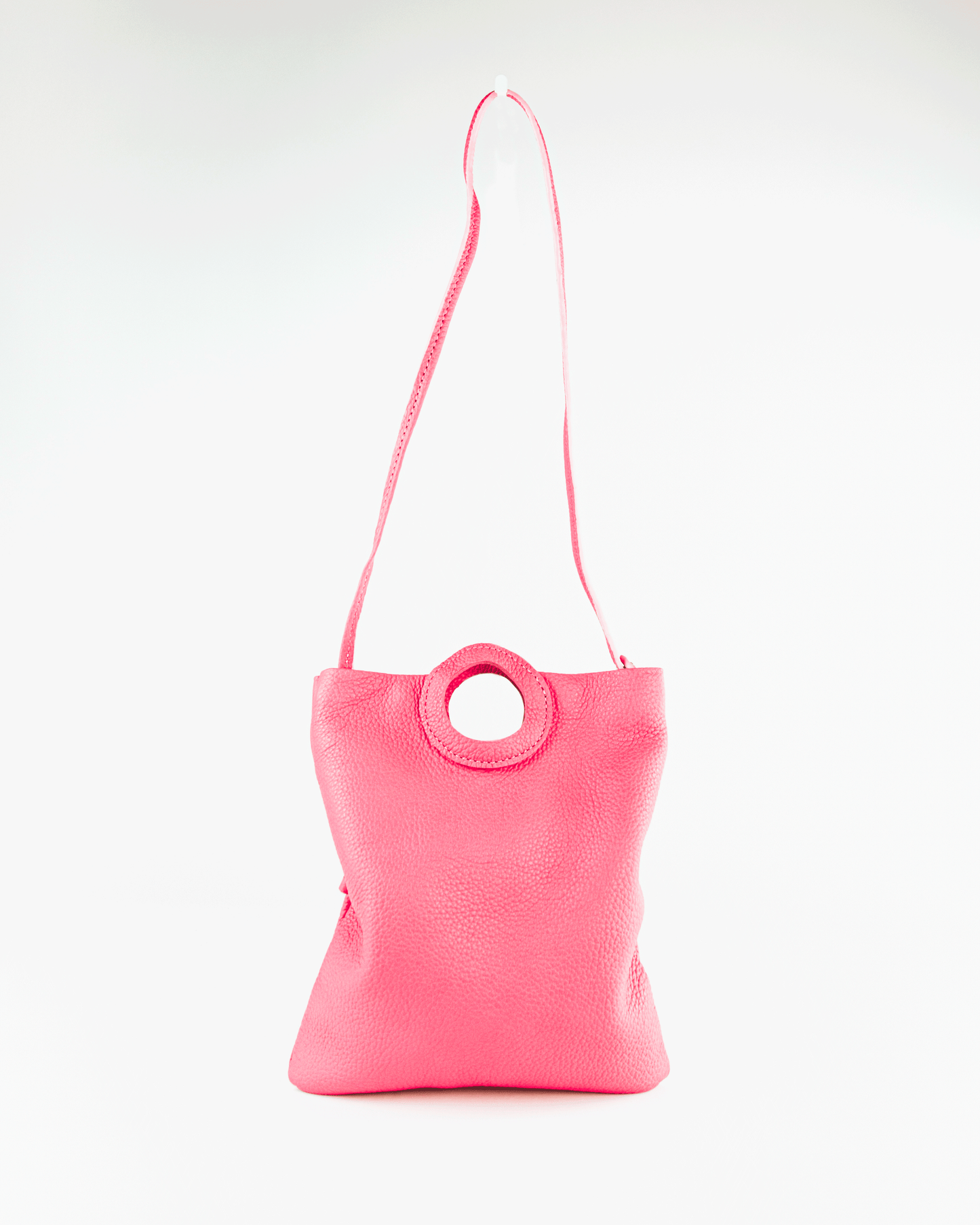 Daphne Foldover Clutch - Pebbled Bubblegum