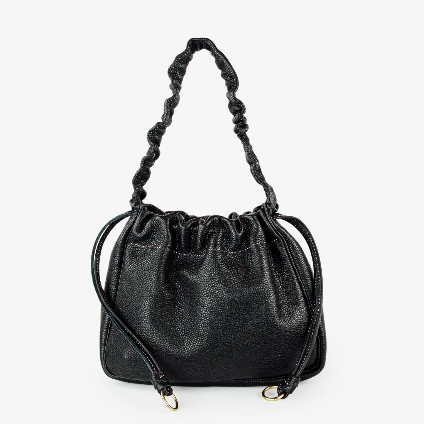 ally hobo bag in black, black leather hobo bag